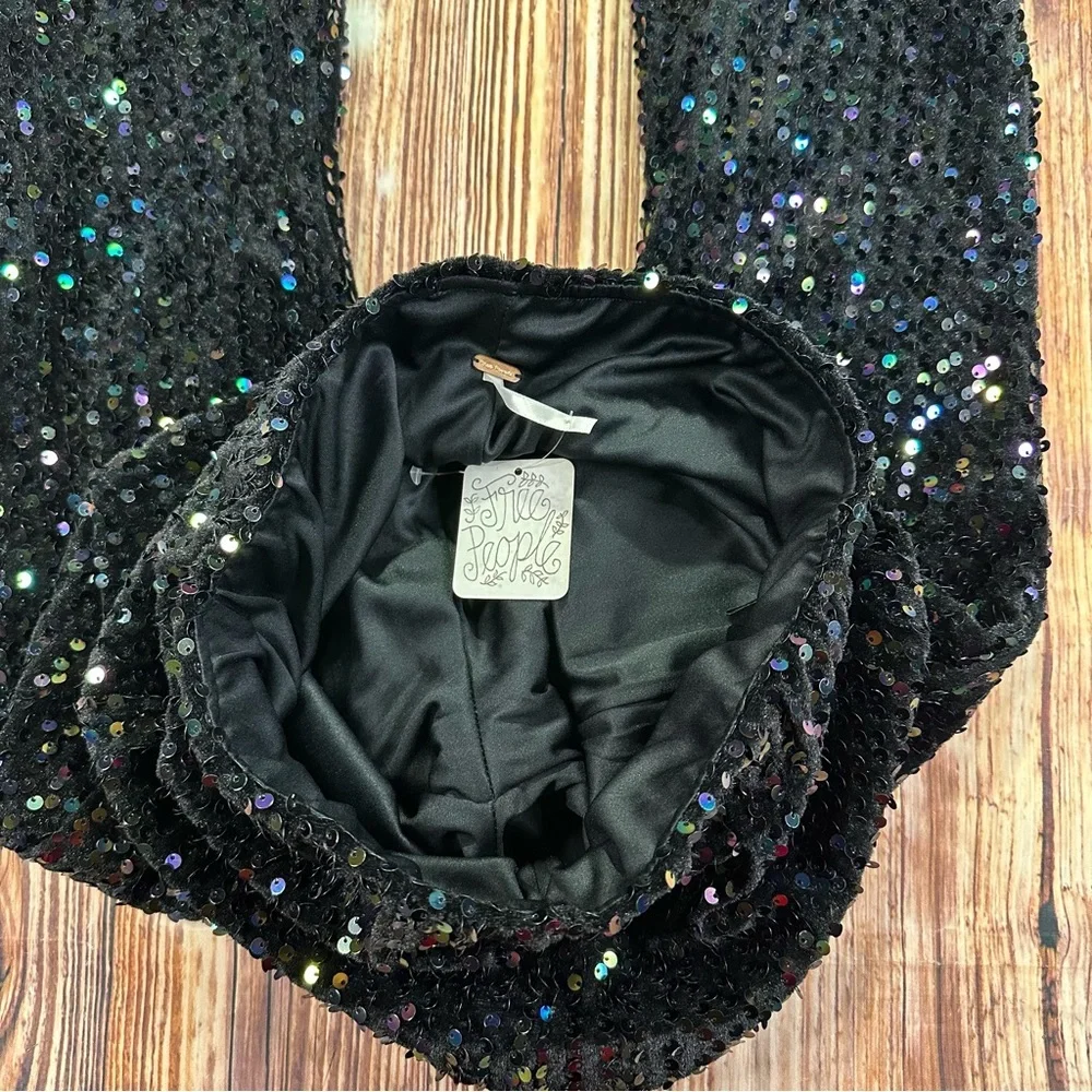 NWT Free People Sequin Slim Pull On Flare Pants Size XS